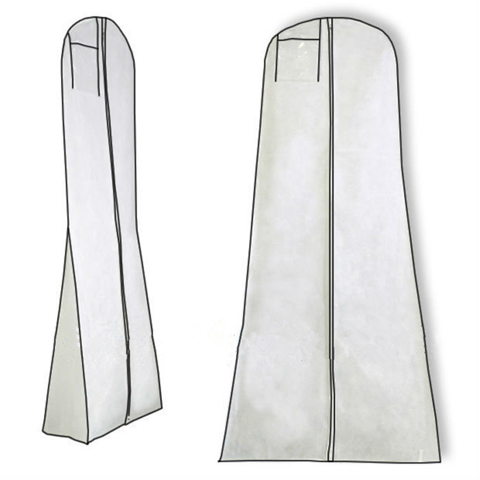 Ανθεκτική αδιάβροχη τσάντα άσπρα PP ενδυμάτων κοστουμιών μη που υφαίνεται με την τσέπη κρεμαστρών